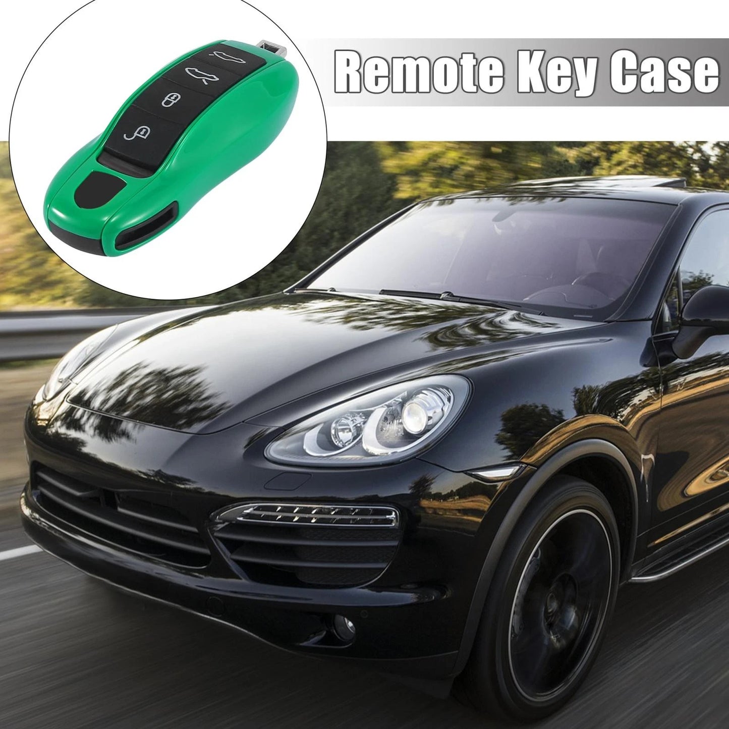 1 Set Green Remote Key Cover Key Fob Case Shell for Porsche Cayenne Panamera