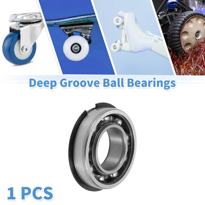 Deep Groove Ball Bearings 22x44x12mm Silver Tone