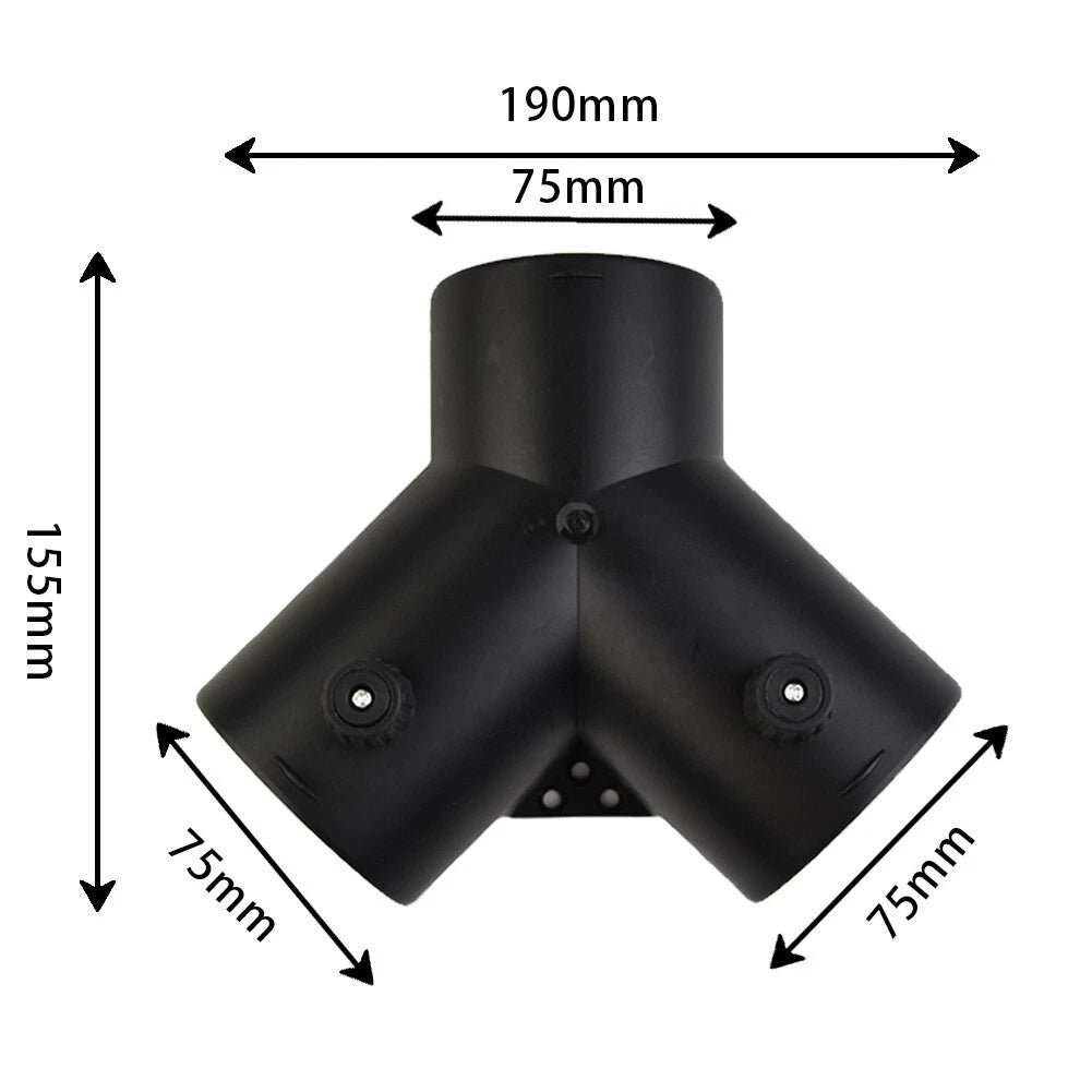 3in Y Branch Duct Splitter with Regulator Flap Valve for Heater