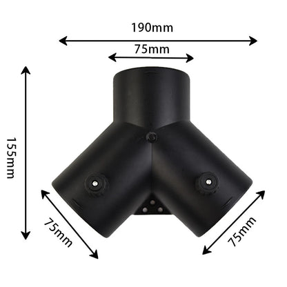 3in Y Branch Duct Splitter with Regulator Flap Valve for Heater