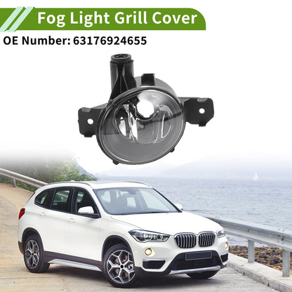 Left Fog Light Grill for BMW X1 2012-2015 (1 x Clear, Black)