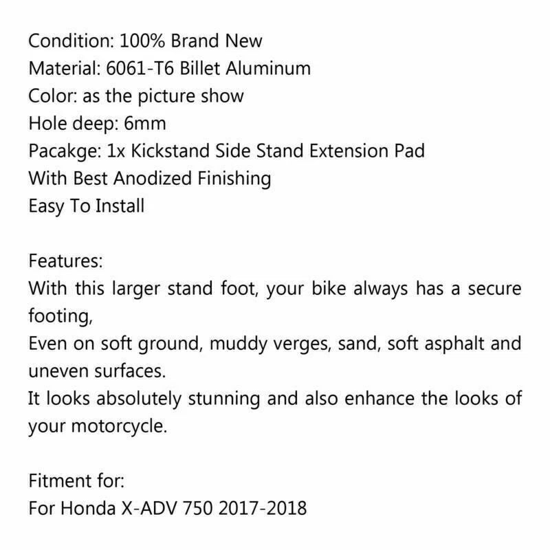 Side Stand Enlarged Foot Extension for Honda X-ADV 750 (2017-2018)