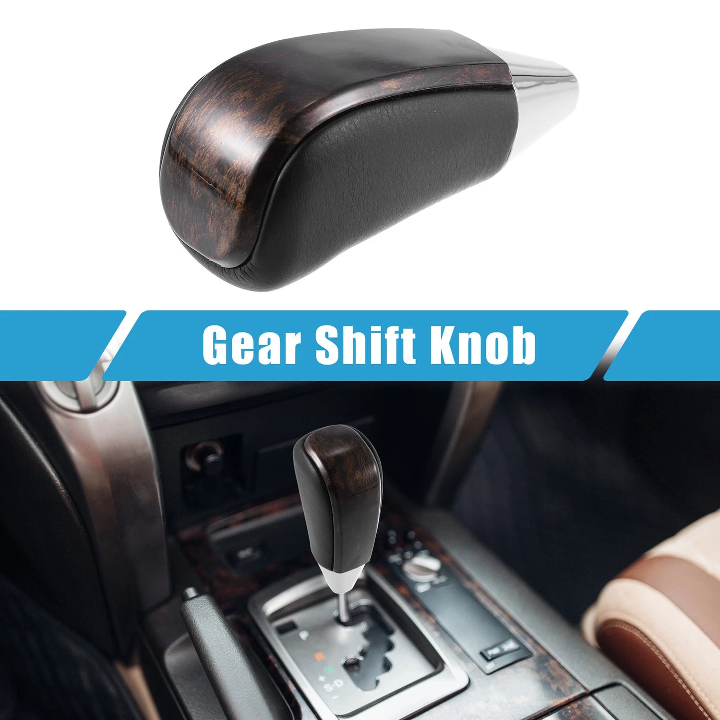 Gold Tone Black Gear Shift Knob for Toyota Land Cruiser (2016-2021)