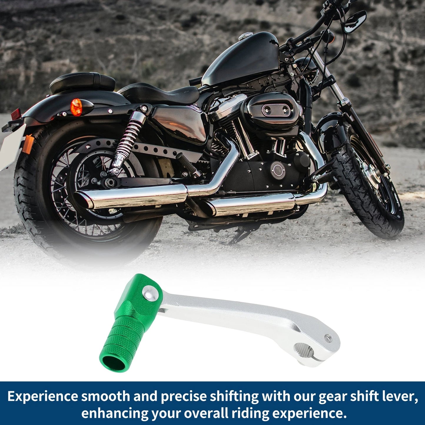 Folding Shifter Lever for Honda CRF150F (2003-2017) Silver Tone Green
