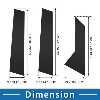 6pcs Door Pillar Window Trim for Ford Mondeo (2008-2013) Black