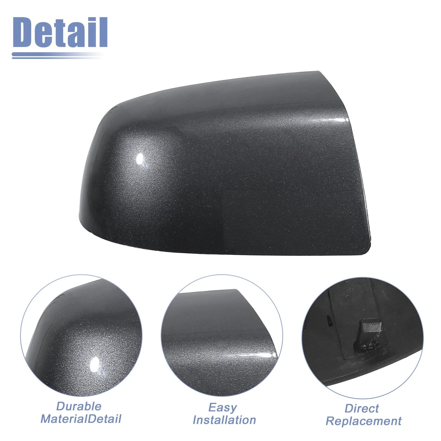 Front Right Rear View Mirror Cover Dark Gray for Ford Focus (2005-2007)