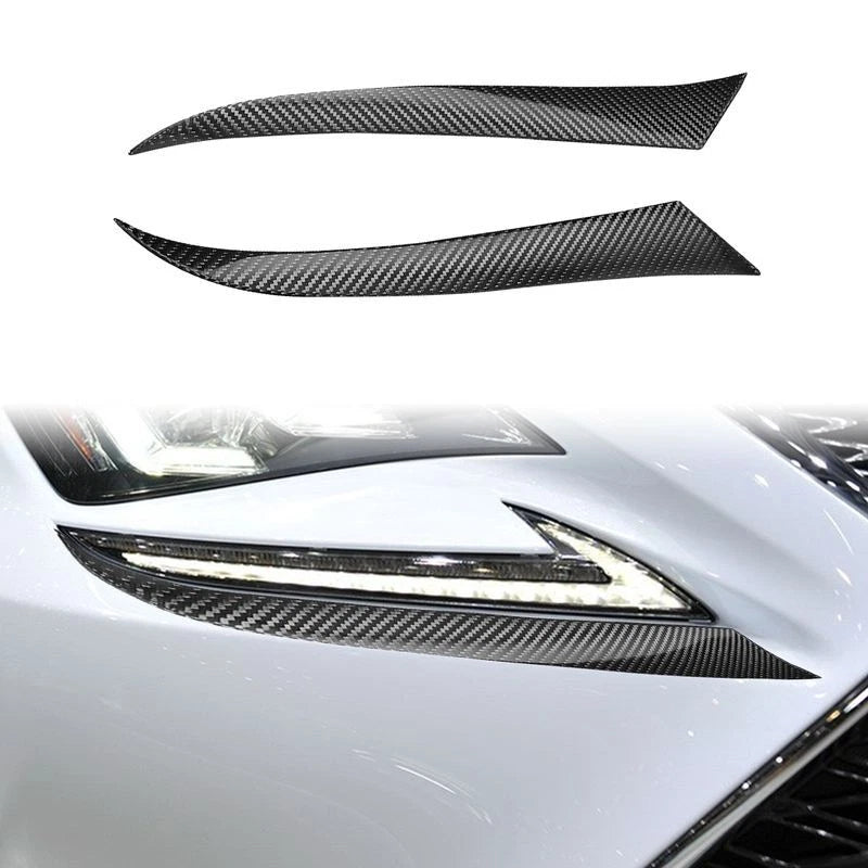 DRY Carbon Fiber Headlight Eyebrow Cover Trim for Lexus RC 2015-2018