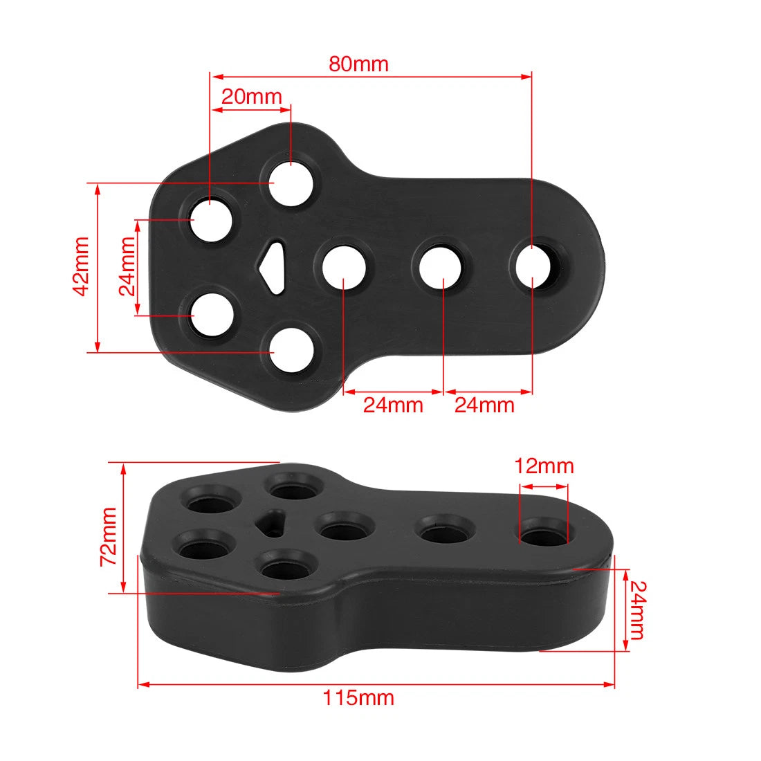 7 Holes 12mm Dia Black Exhaust Hanger Bushing for Nissan Elgrand