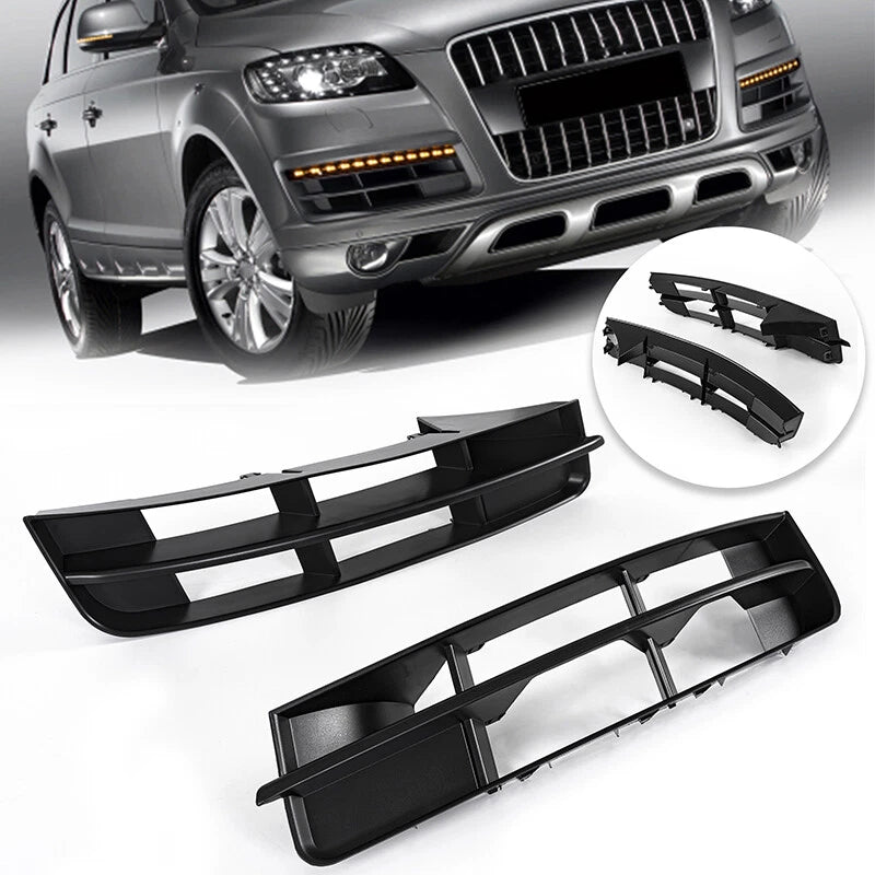 2 x Front Bumper Fog Light Lamp Grill Covers for Audi Q7 (2010-2015)