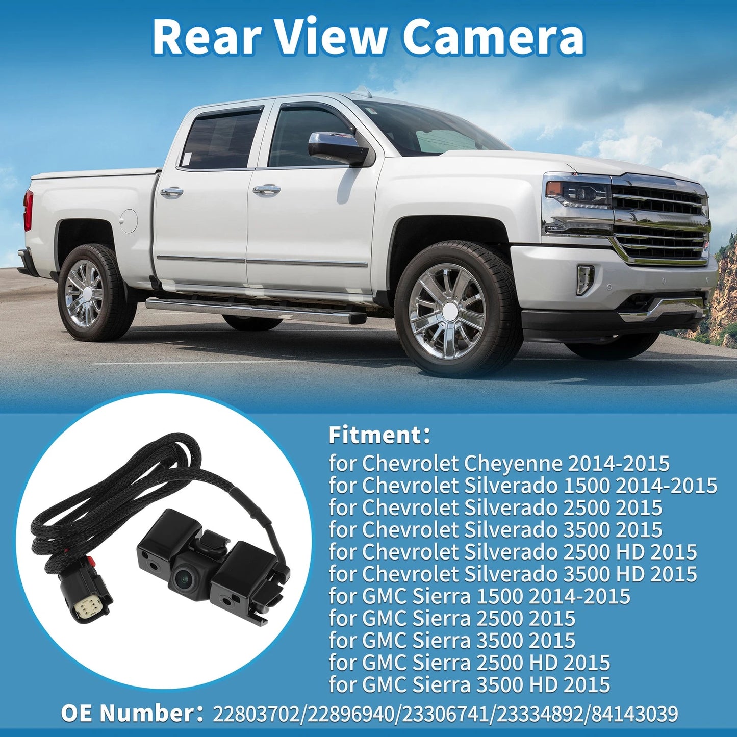 Rear View Park Assist Backup Camera for Chevrolet Cheyenne (2014-2015)