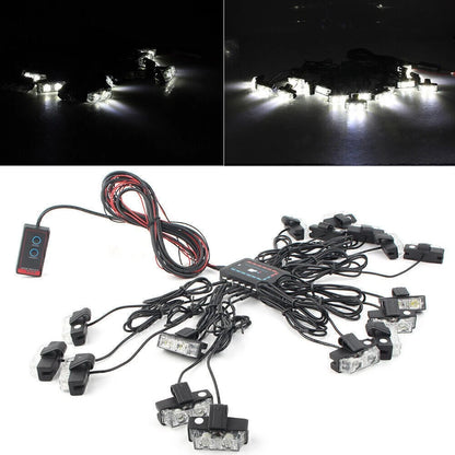 LED White Strobe Lights for Car Truck Emergency Warning Deck Dash Grill