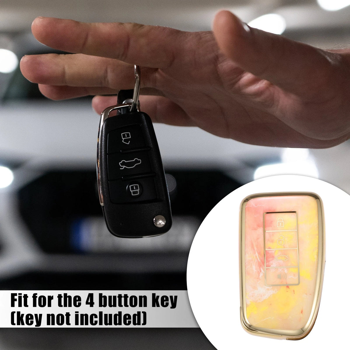 4 x Button Key Fob Cover Case Orange for Lexus ES350 RX GS LS (2007-2020)