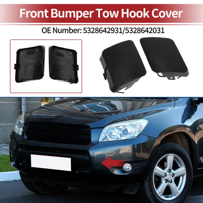 Front Car Tow Hook Cover Cap 1 Pair for Toyota RAV4 (2006–2008)