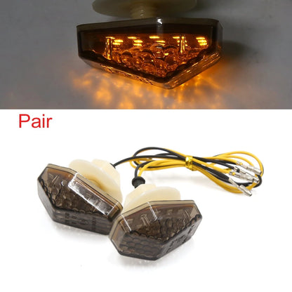 Pair Yellow Rear Turn Signal Indicator Light for Suzuki GSXR 600 750