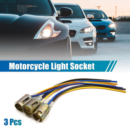 3 x Tail Light Bulb Extension Wire Harness Socket Connector for Motorcycle