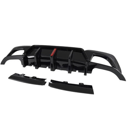 Rear Bumper Diffuser Lip w/LED Light Gloss Black for BMW 3 Series G20 (2019+)