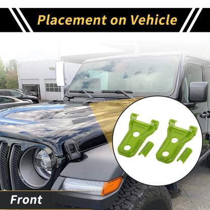 Hood Hinge Covers  for Jeep Wrangler JL JLU (2018-2024) Plastic Green