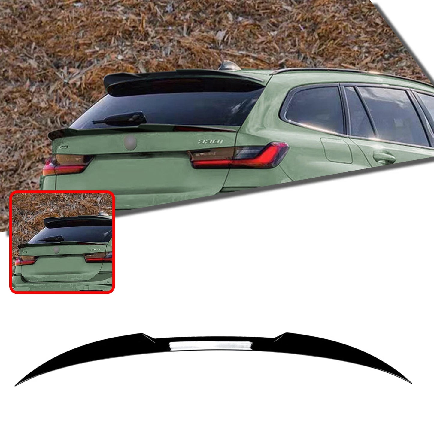 Gloss Black Rear Spoiler Lip for BMW 3 Series G21 (2019-2023)