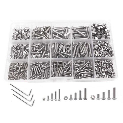 500 PCS Stainless Steel Hex Socket Bolt Nut Organizer Box
