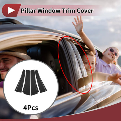 4 Pc / Car Door Pillar Window Trim Black / Toyota Alphard (2015–2023)