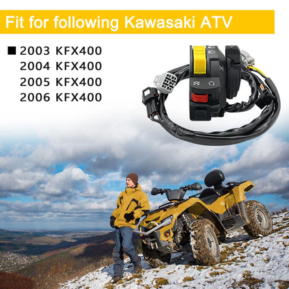 Left Handlebar Start/Stop Kill Switch Headlamp for Kawasaki KFX 400 (2003–2006)