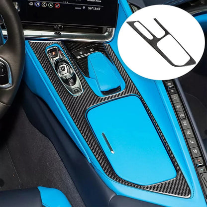 Carbon Fiber Central Console Gear Shift Panel Cover for Corvette C8 (2020-2024)