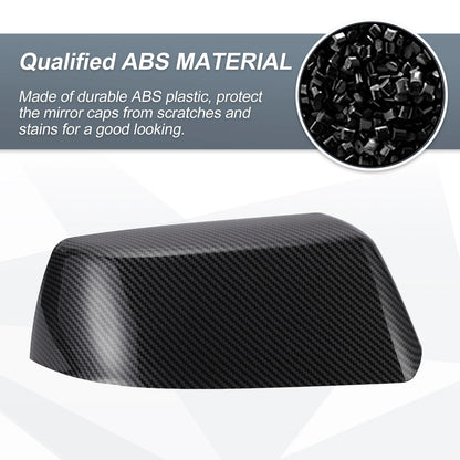 1 Set Rearview Mirror Cover Cap Black Carbon Fiber for Cadillac & Chevrolet