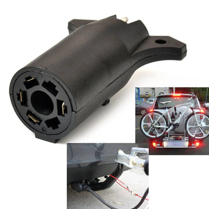 7 Way Round to 4 Pin Flat Trailer Light Adapter for RV - Boat Connector