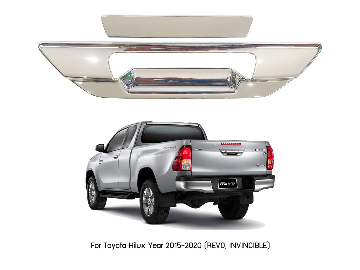 Chrome Tailgate Door Handle Covers for Toyota Hilux Revo (2015-2020)