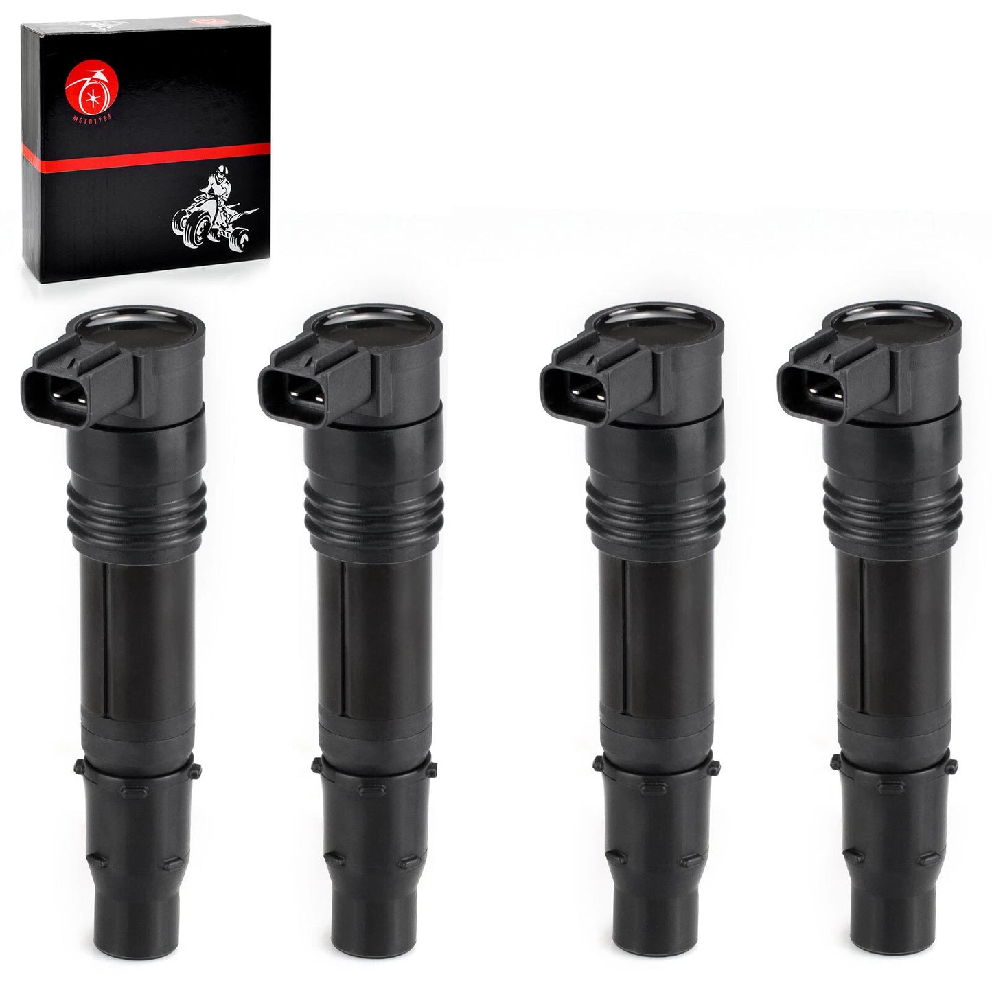 4x Ignition Coil Iridium Spark Plug for Kawasaki Ninja ZX-14 ZX-14R ZX-10R (2004–2015)