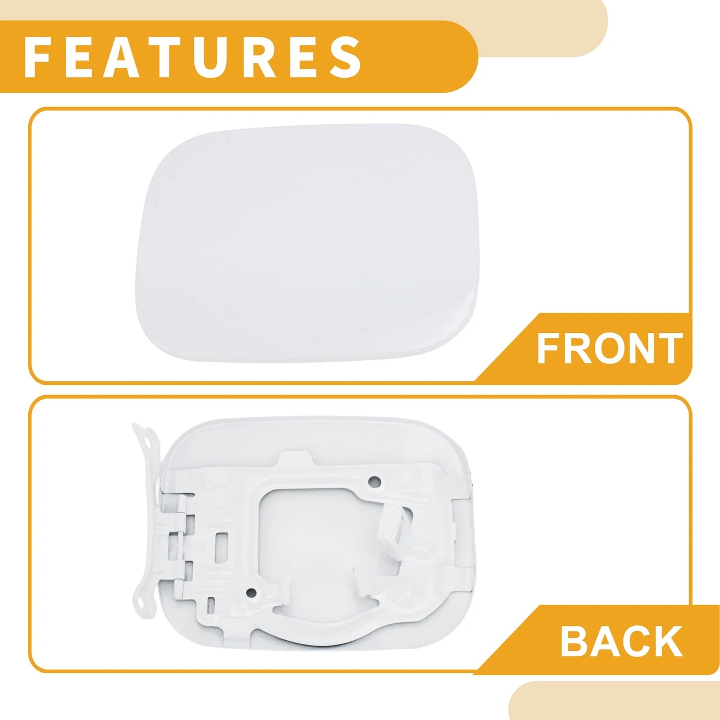 Fuel Tank Door Cap for Toyota RAV4 (2006-2012) White Metal