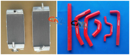 Hose Kit & Aluminum Radiator for Kawasaki KXF250 KX250F (2009-2010) RED