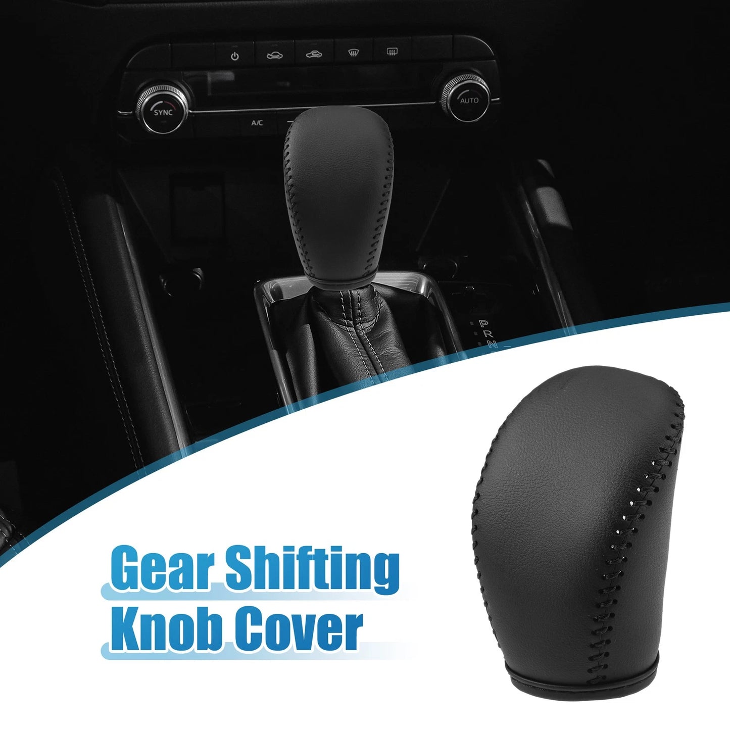 Gear Shift Head Knob Cover for Infiniti Q50 (2018-2020) Faux Leather Black