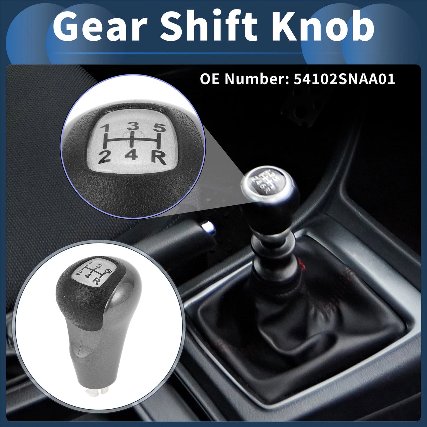 5 Speed Manual Gear Shift Knob for Honda Civic (2006-2011)