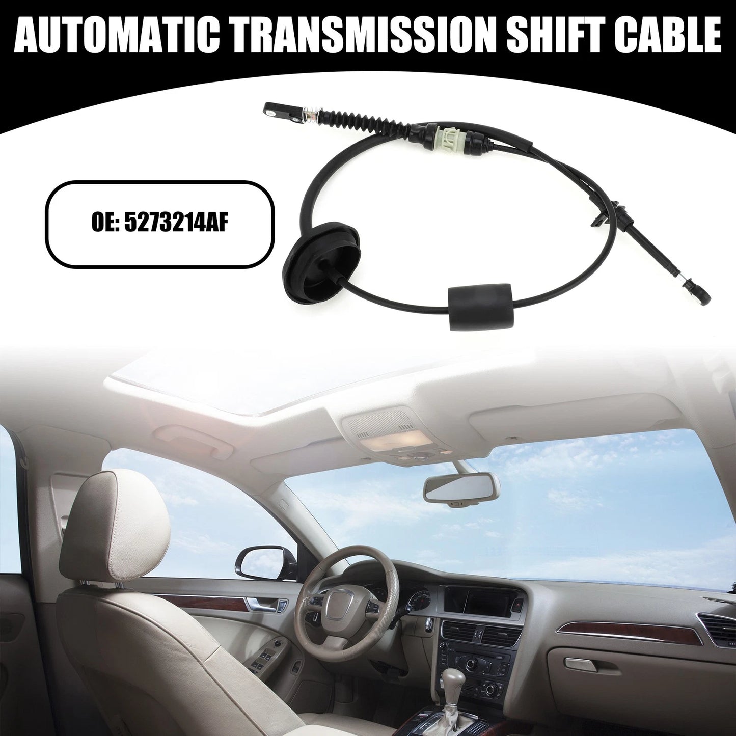 Gear Shift Control Cable for Chrysler 200 (2011 - 2014) Metal Black