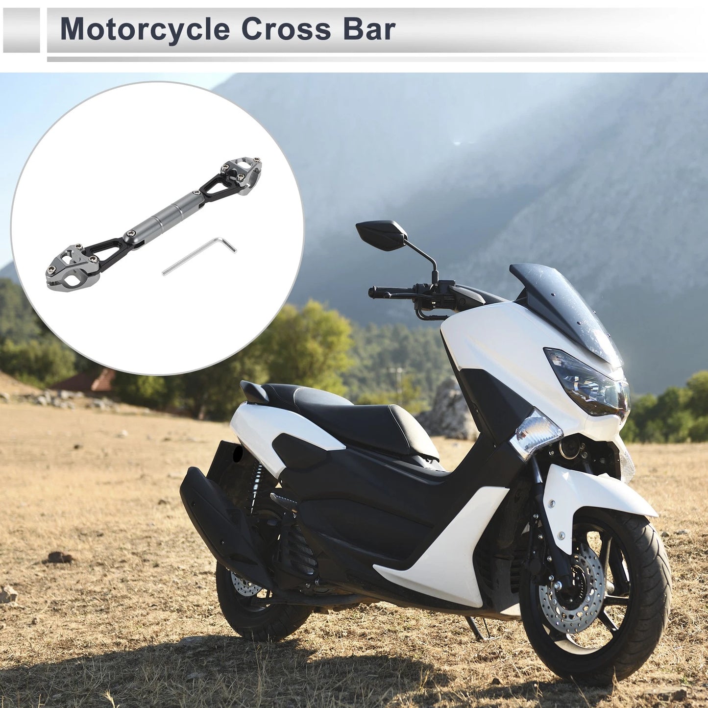 Cross Bar / Balance Bar Reinforce Titanium Tone for Motorcycle