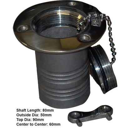 50mm Fuel Filler for Boat/Marine/Mining - Stainless Steel