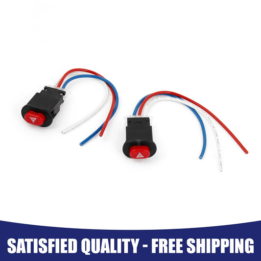 2 x 3-Wired Latching Light Switch Button for Motorcycle