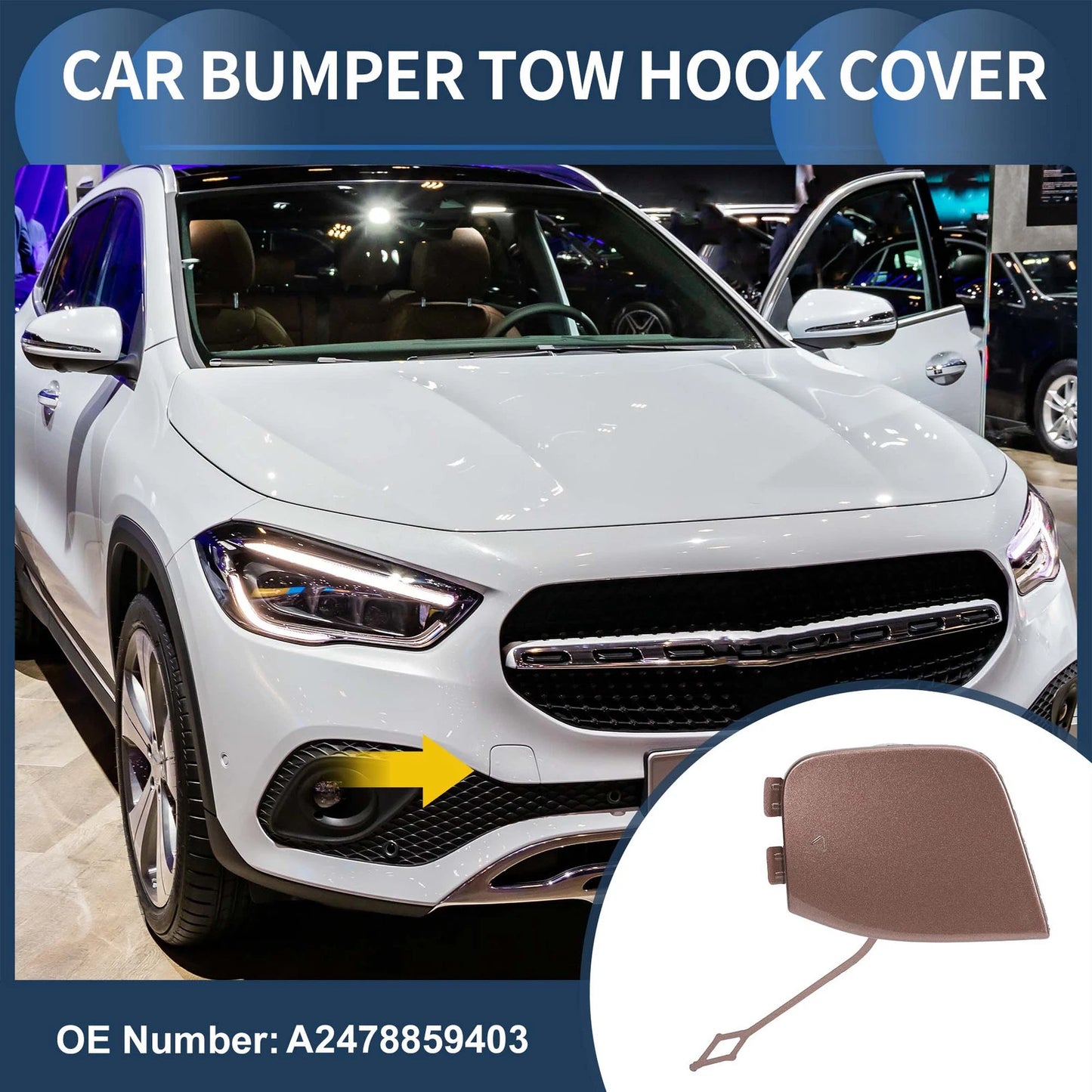 Front Bumper Tow Hook Cover for Mercedes-Benz GLA Class (2015-2023)