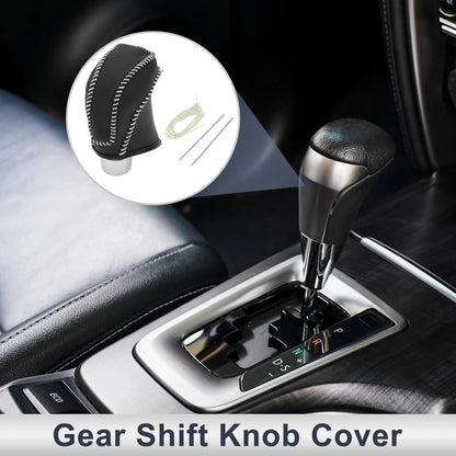 Gear Shift Knob Cover for Subaru Impreza (2017-2023) Black Beige Faux Leather