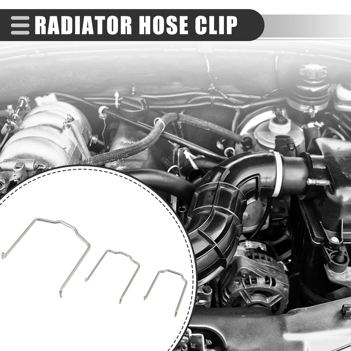 Radiator Hose Clip for BMW E39 E38 E60 E90 Metal Silver Tone 1 Set (1995-2012)