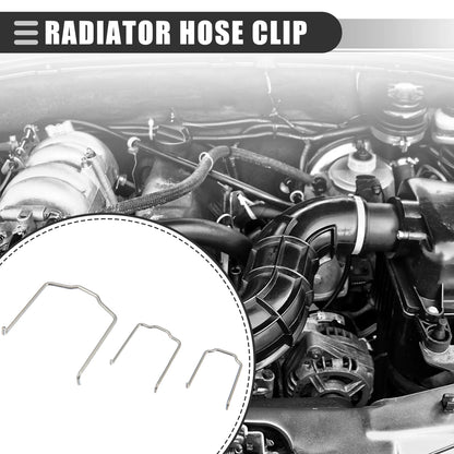 Radiator Hose Clip for BMW E39 E38 E60 E90 Metal Silver Tone 1 Set (1995-2012)