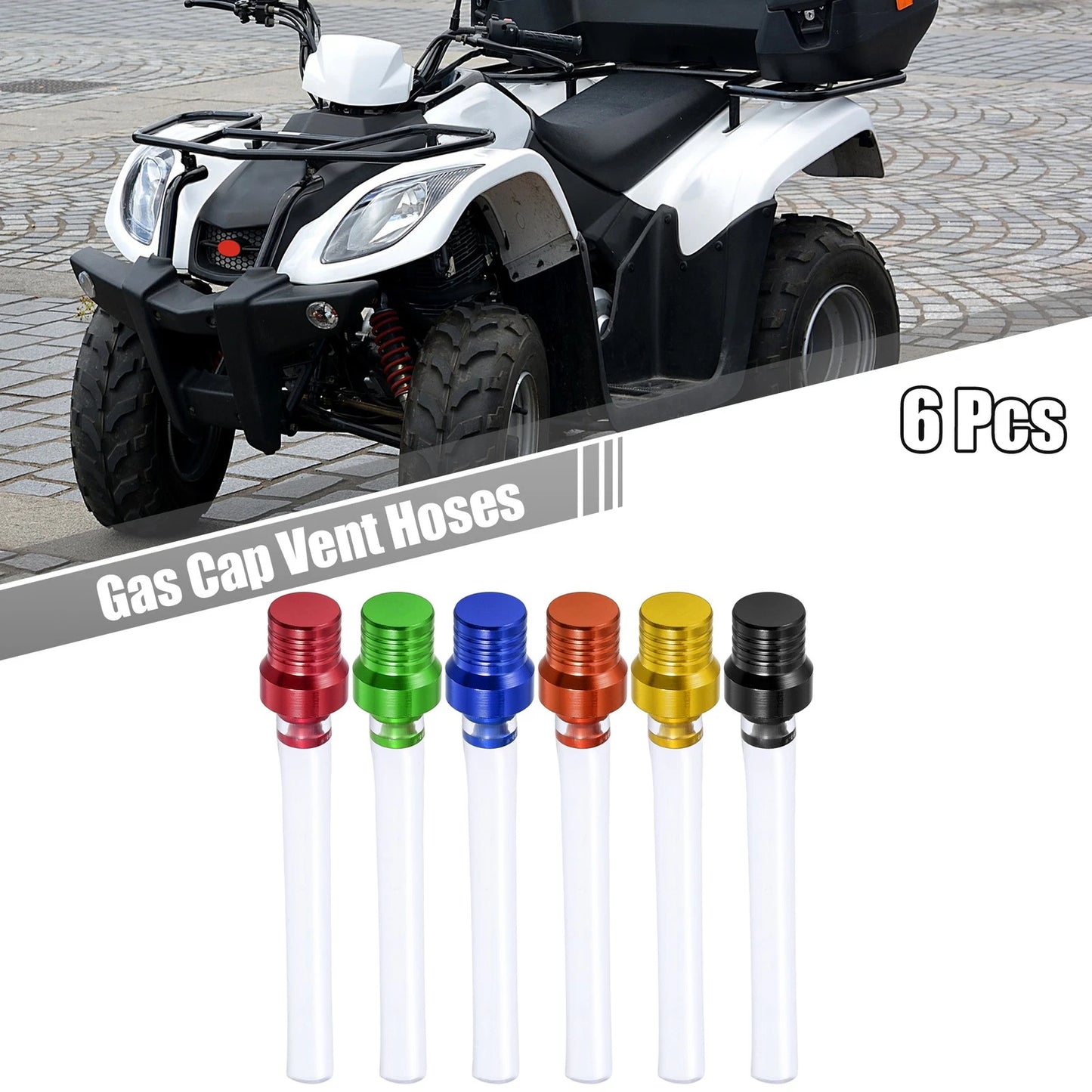 6pcs Gas Fuel Air Vent Hose Breather One Way Clear Tube 6 Colors for Motorcycle
