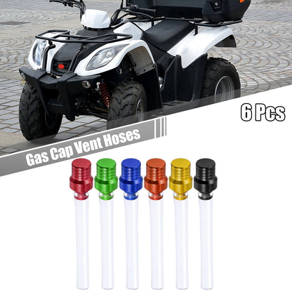 6pcs Gas Fuel Air Vent Hose Breather One Way Clear Tube 6 Colors for Motorcycle