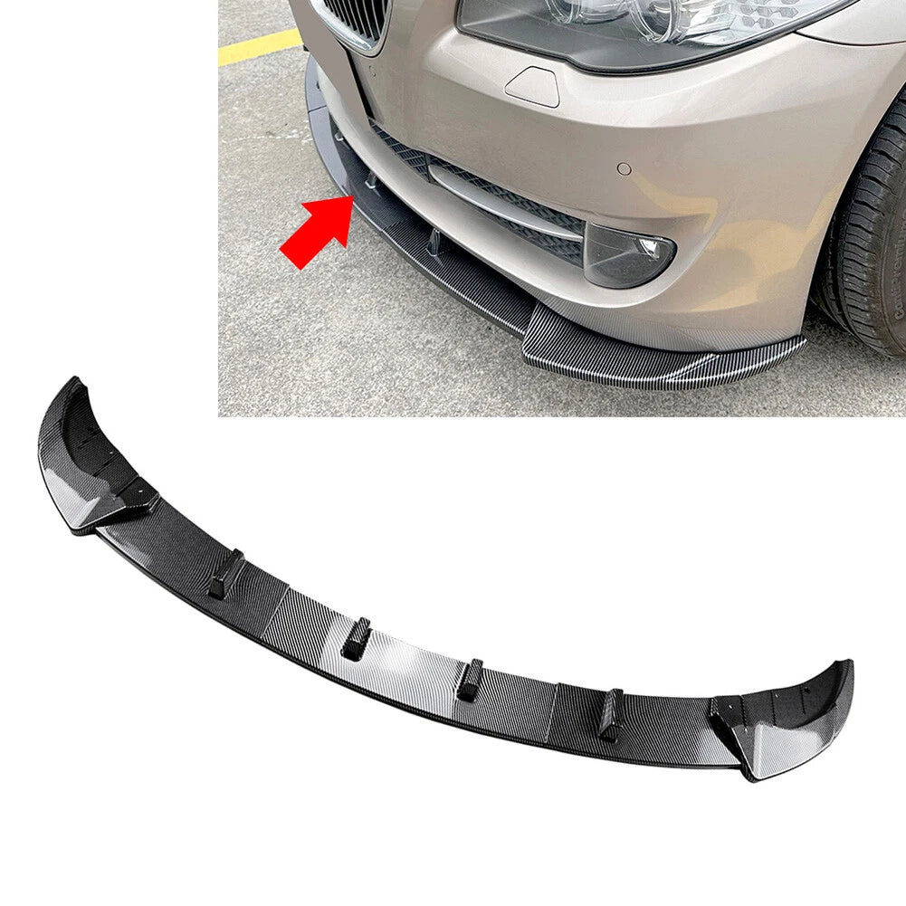Carbon Look Front Bumper Spoiler Lip for BMW 5 Series F10 (2011-2014)