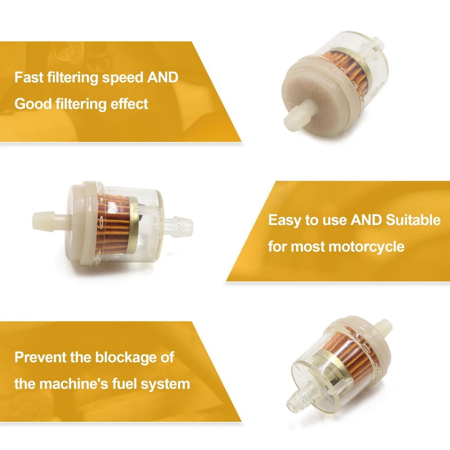 Magnetic 8mm Gasoline Inline Gas Oil Fuel Filter Cleaner for Motorcycle