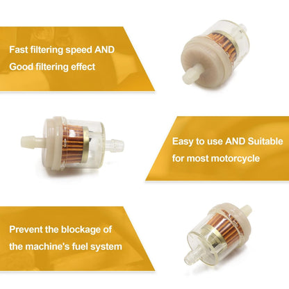 Magnetic 8mm Gasoline Inline Gas Oil Fuel Filter Cleaner for Motorcycle