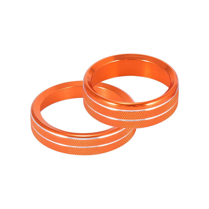 6 x Orange Aluminium Alloy Knob Trim Rings for Ford F150 (2016-2020)