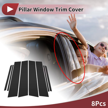 8 Pcs Car Door Pillar Window Trim for Toyota Venza (2016-2024) Black