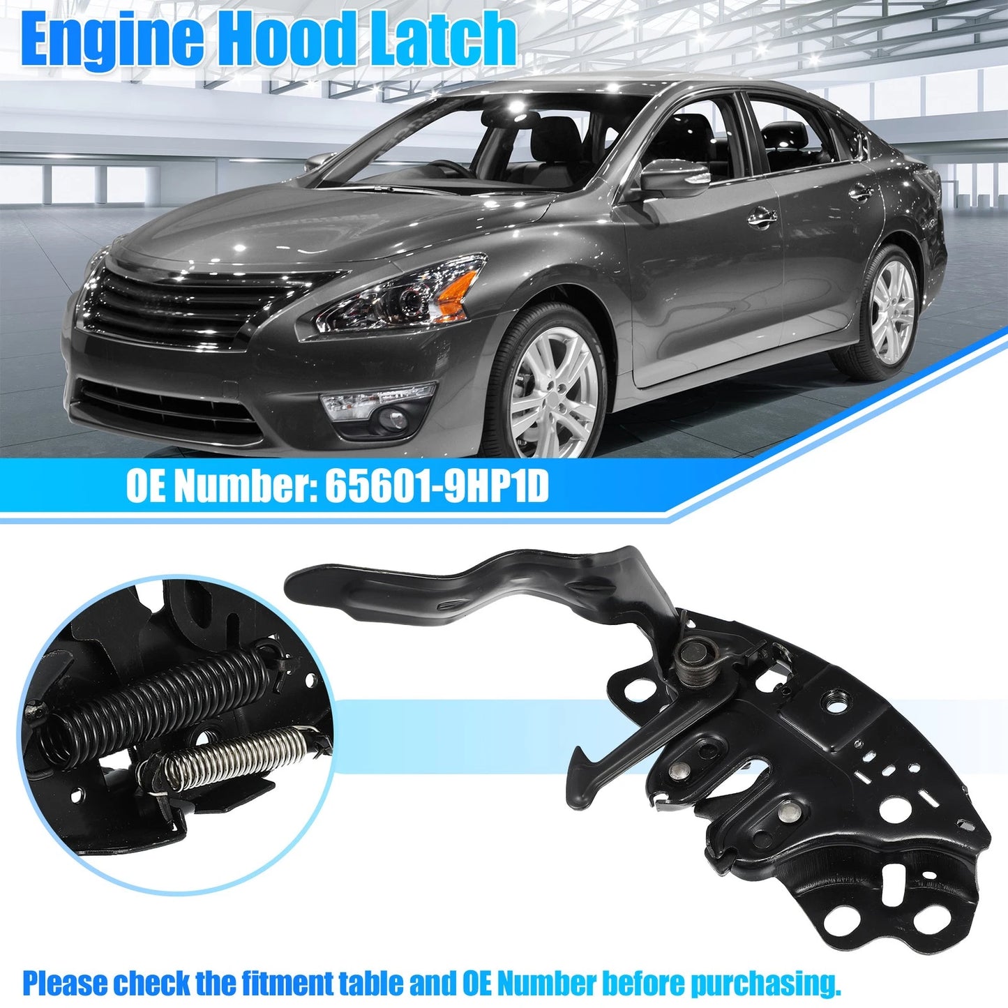 Black Hood Latch Lock for Nissan Altima (2013-2015)